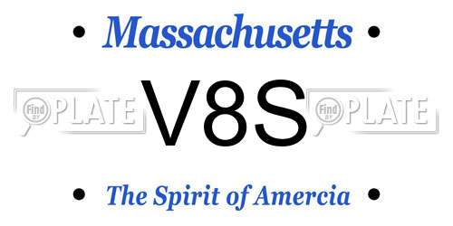 V8S Massachusetts License Plate