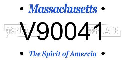 V90041 Massachusetts License Plate