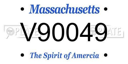 V90049 Massachusetts License Plate