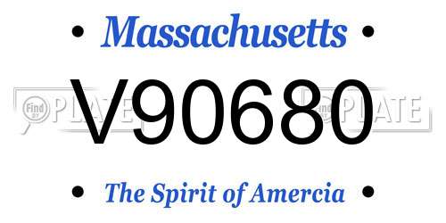 V90680 Massachusetts License Plate