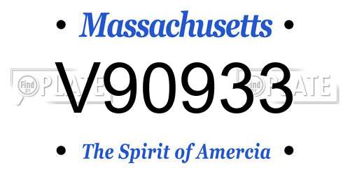 V90933 Massachusetts License Plate