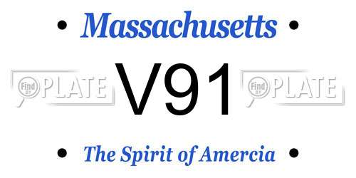 V91 Massachusetts License Plate