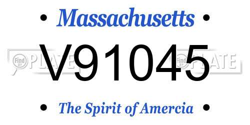 V91045 Massachusetts License Plate