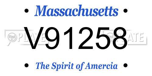 V91258 Massachusetts License Plate