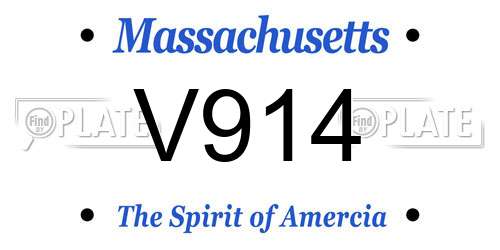 V914 Massachusetts License Plate