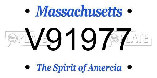 V91977 Massachusetts License Plate