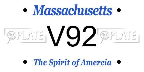 V92 Massachusetts License Plate