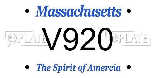 V920 Massachusetts License Plate