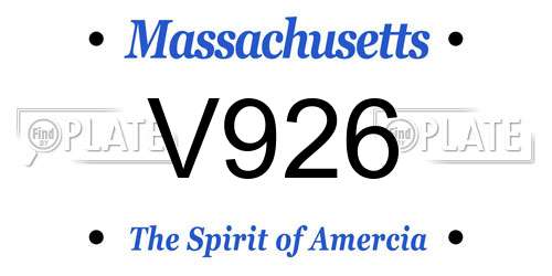 V926 Massachusetts License Plate