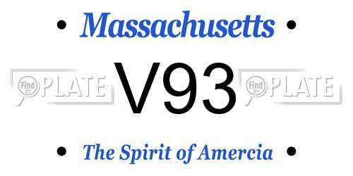 V93 Massachusetts License Plate