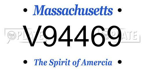 V94469 Massachusetts License Plate