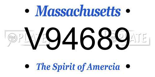 V94689 Massachusetts License Plate