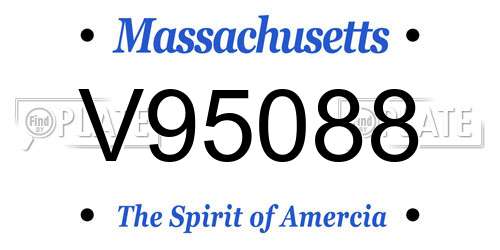 V95088 Massachusetts License Plate