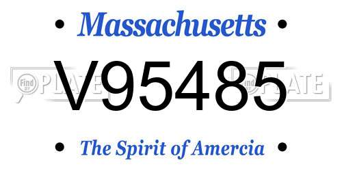 V95485 Massachusetts License Plate