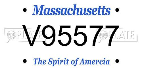 V95577 Massachusetts License Plate