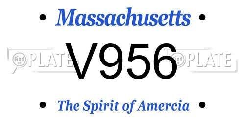 V956 Massachusetts License Plate