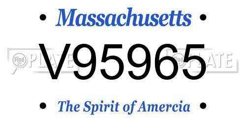 V95965 Massachusetts License Plate
