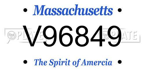 V96849 Massachusetts License Plate