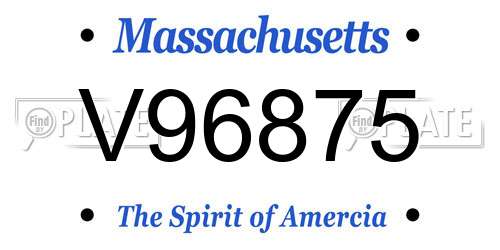 V96875 Massachusetts License Plate