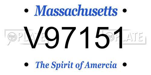 V97151 Massachusetts License Plate