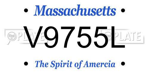 V9755L Massachusetts License Plate