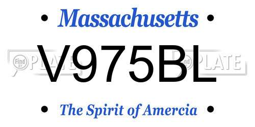 V975BL Massachusetts License Plate