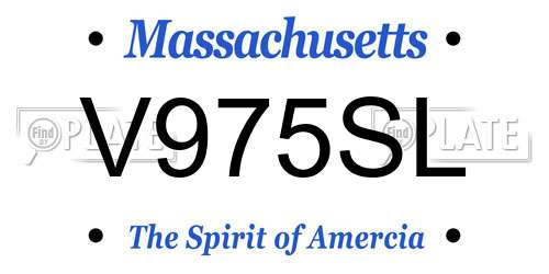 V975SL Massachusetts License Plate