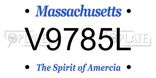 V9785L Massachusetts License Plate