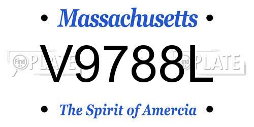 V9788L Massachusetts License Plate
