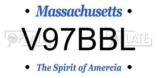 V97BBL Massachusetts License Plate