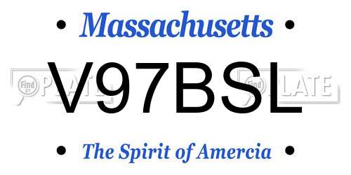 V97BSL Massachusetts License Plate