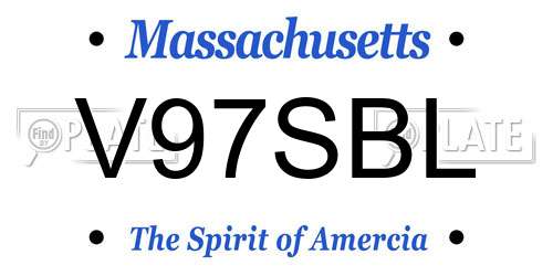 V97SBL Massachusetts License Plate
