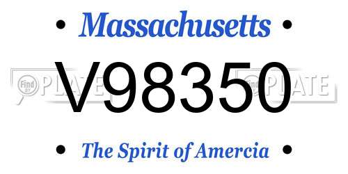 V98350 Massachusetts License Plate
