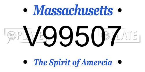 V99507 Massachusetts License Plate
