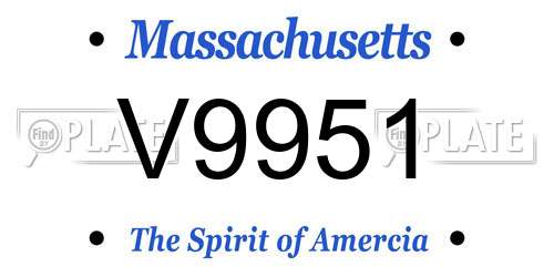 V9951 Massachusetts License Plate