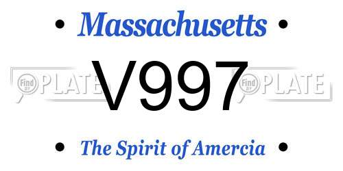 V997 Massachusetts License Plate