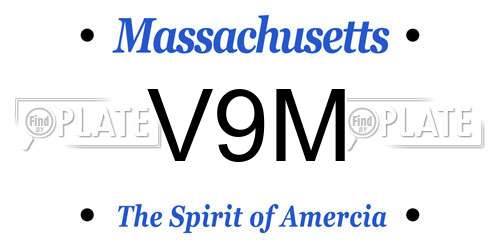 V9M Massachusetts License Plate