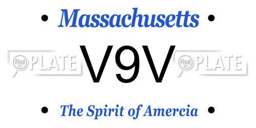 V9V Massachusetts License Plate