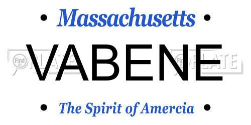 VABENE Massachusetts License Plate