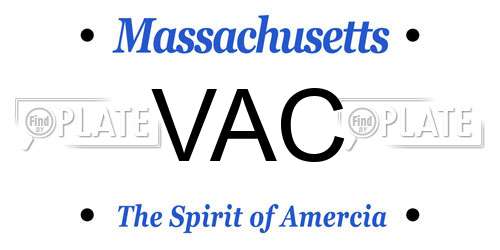 VAC Massachusetts License Plate