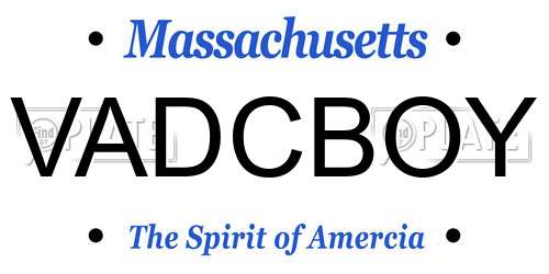 VADCBOY Massachusetts License Plate