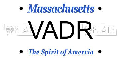 VADR Massachusetts License Plate