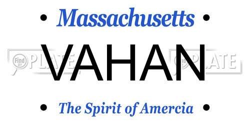 VAHAN Massachusetts License Plate