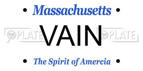 VAIN Massachusetts License Plate