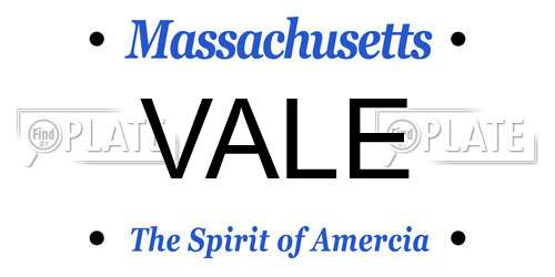 VALE Massachusetts License Plate