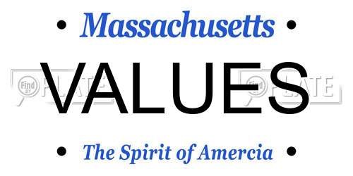 VALUES Massachusetts License Plate