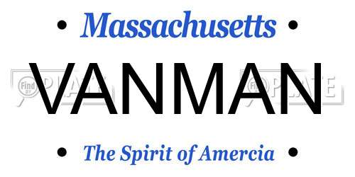 VANMAN Massachusetts License Plate