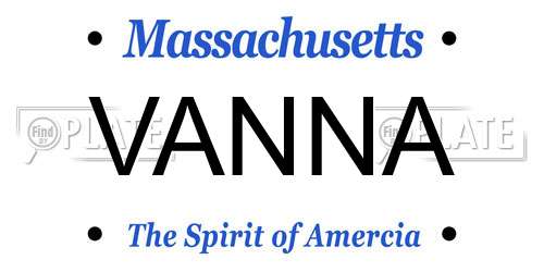 VANNA Massachusetts License Plate
