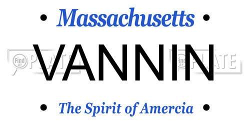 VANNIN Massachusetts License Plate