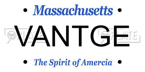 VANTGE Massachusetts License Plate